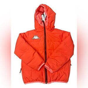 Kappa Kids Reversible Puffer Jacket Pink Red Hibiscus Unisex YM US 8 WinterYouth
